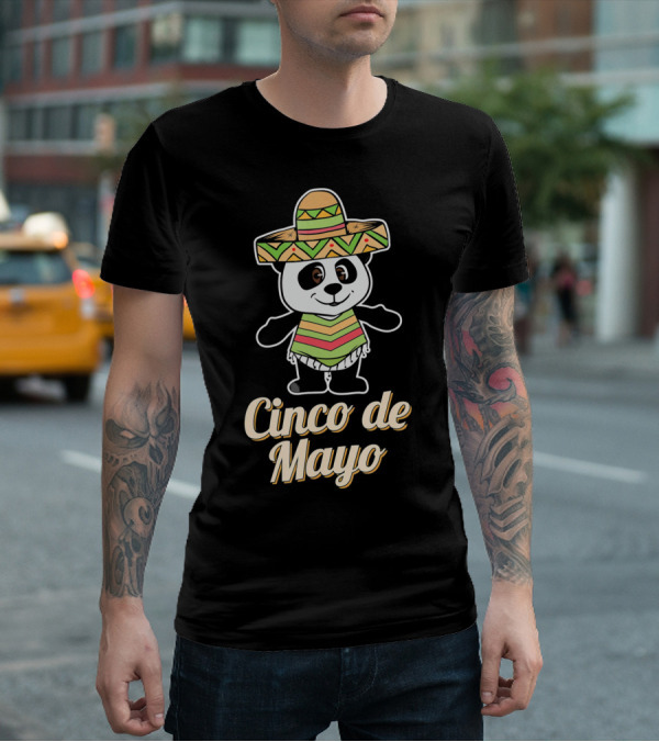 Cinco De Mayo Mexican Panda Sombrero T-Shirt