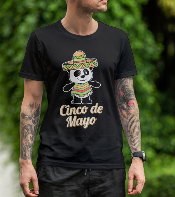 Cinco De Mayo Mexican Panda Sombrero T-Shirt