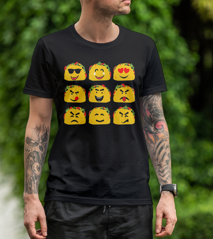 Cinco De Mayo Taco Emoji Faces Mexican Fun T-Shirt