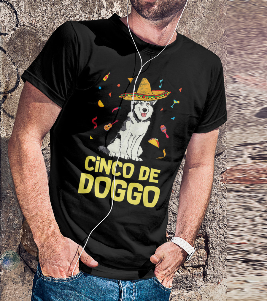 Cinco De Doggo Funny Taco Sombrero Husky T-Shirt