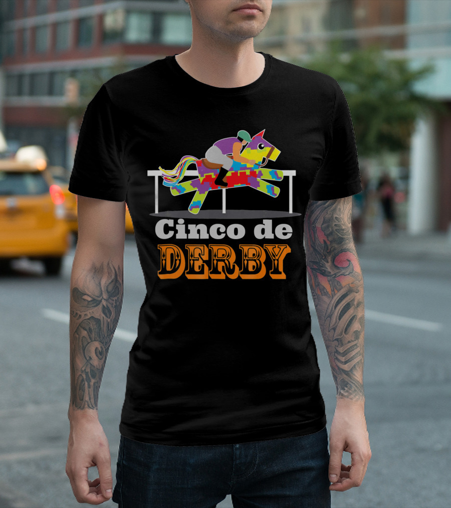 Cinco de Derby Pinata Horse Racing Jockey T-Shirt