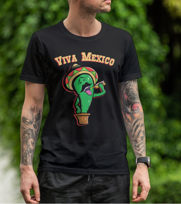Viva Mexico Cactus Mustache Sombrero T-Shirt
