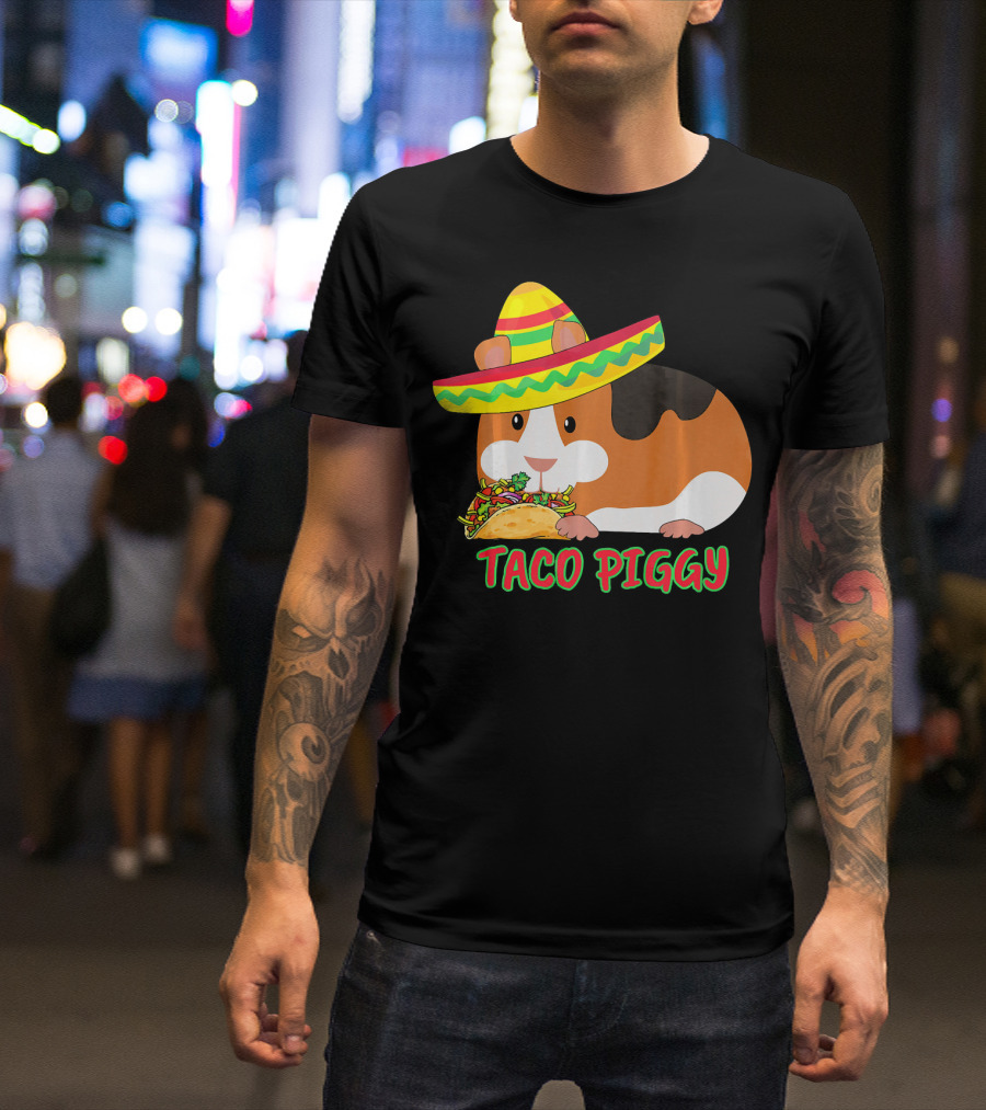 Cinco De Mayo Taco Piggy Guinea Pig With Sombrero T-Shirt