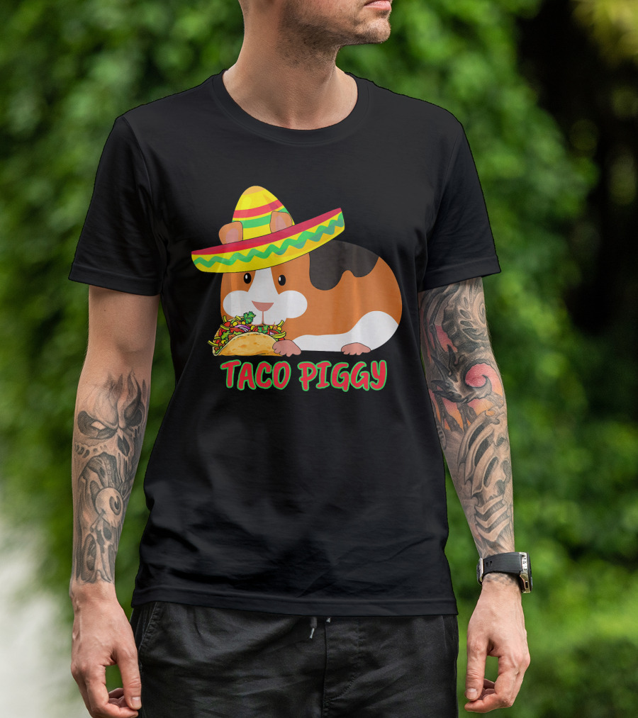 Cinco De Mayo Taco Piggy Guinea Pig With Sombrero T-Shirt