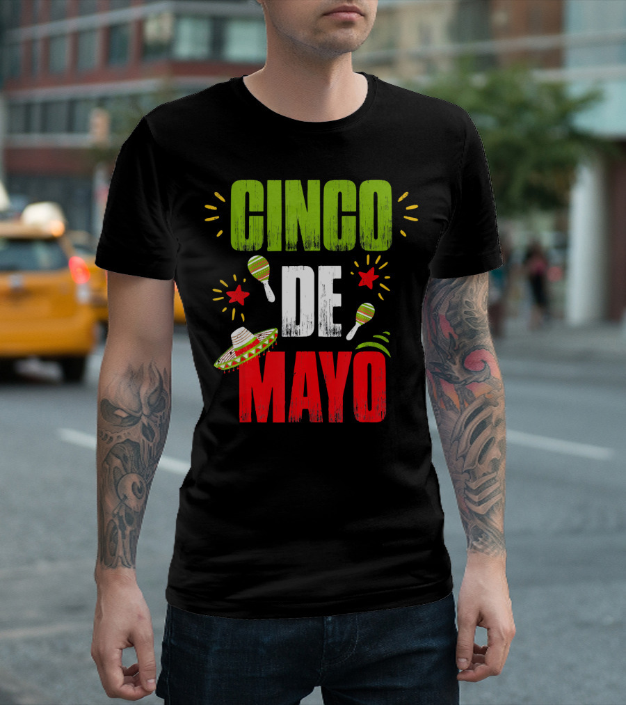 Cinco De Mayo Sombrero Maracas T-Shirt