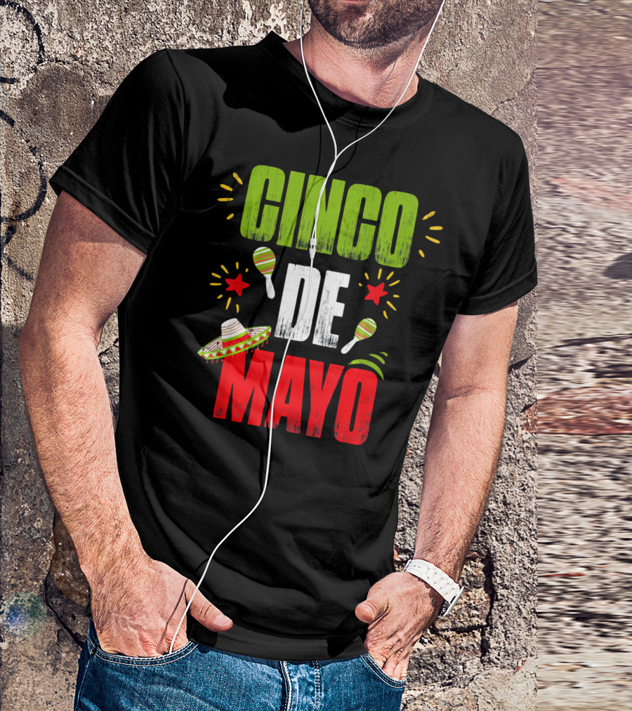 Cinco De Mayo Sombrero Maracas T-Shirt