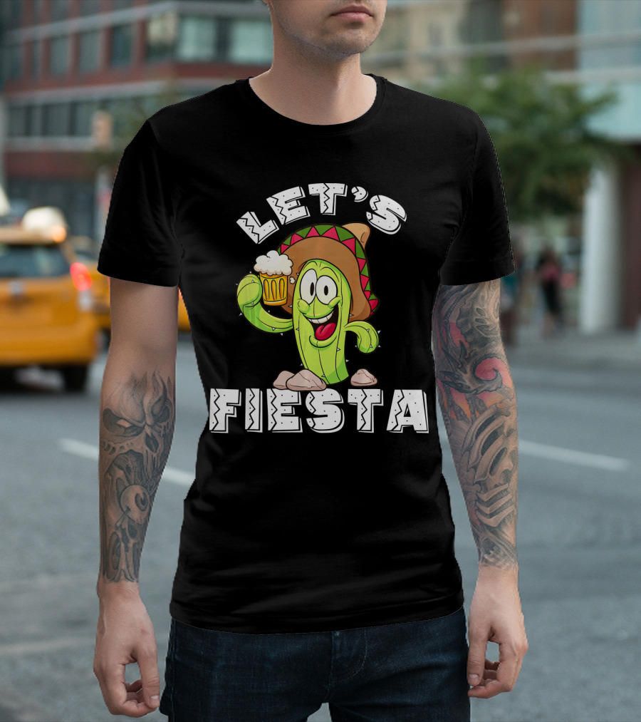 Let's Fiesta Cactus Sombrero Beer T-Shirt