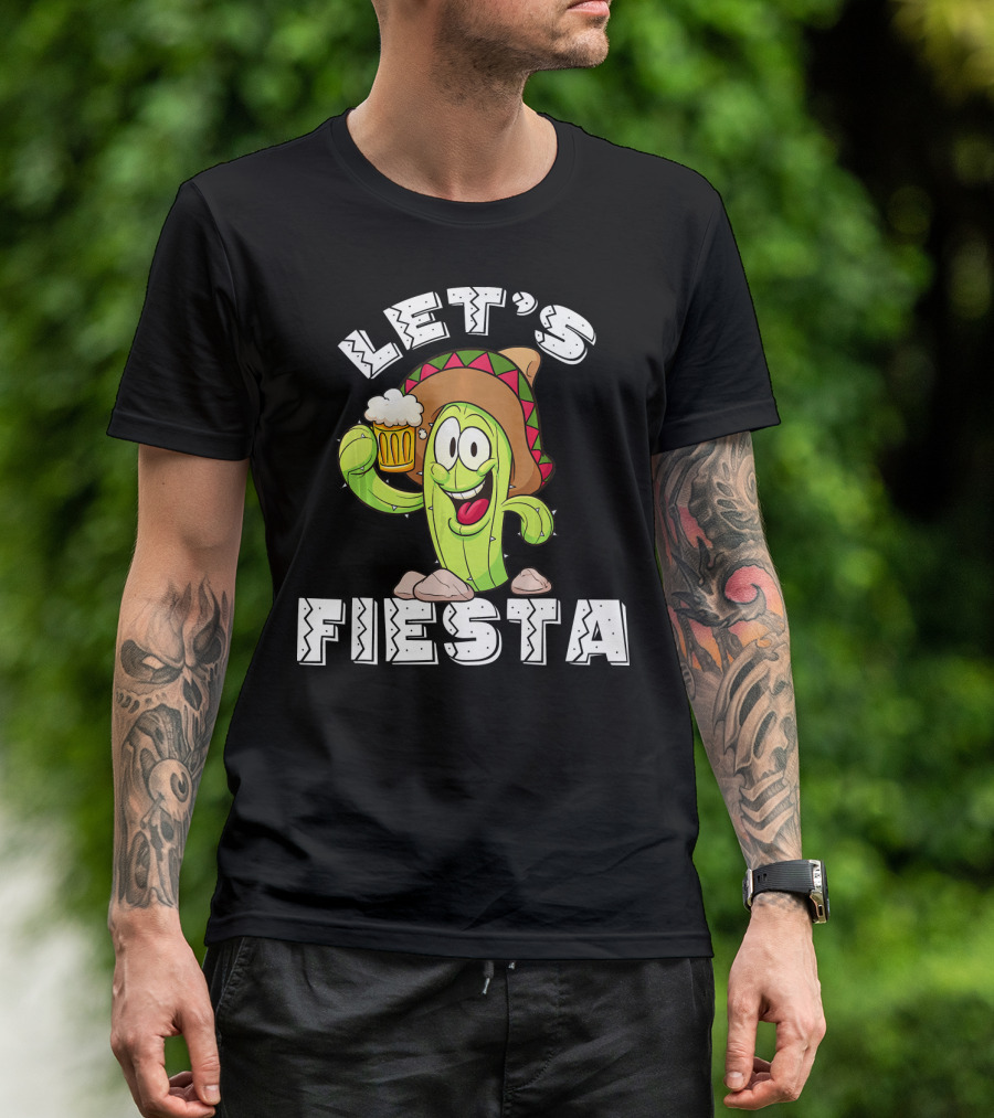 Let's Fiesta Cactus Sombrero Beer T-Shirt