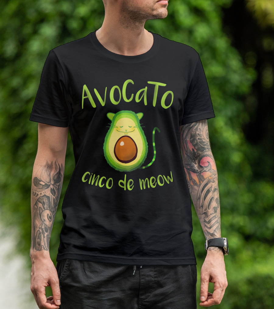 Avocato Cinco De Meow Avocado Cat Fusion T-Shirt