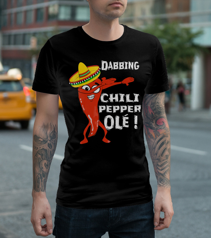 Dabbing Chili Pepper Olé Cinco with Sombrero T-Shirt