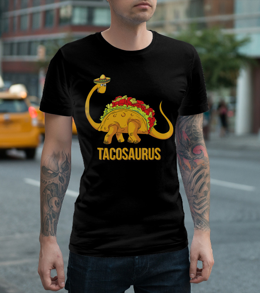 Tacosaurus Funny Cinco de Mayo Dinosaur Sombrero Tac T-Shirt