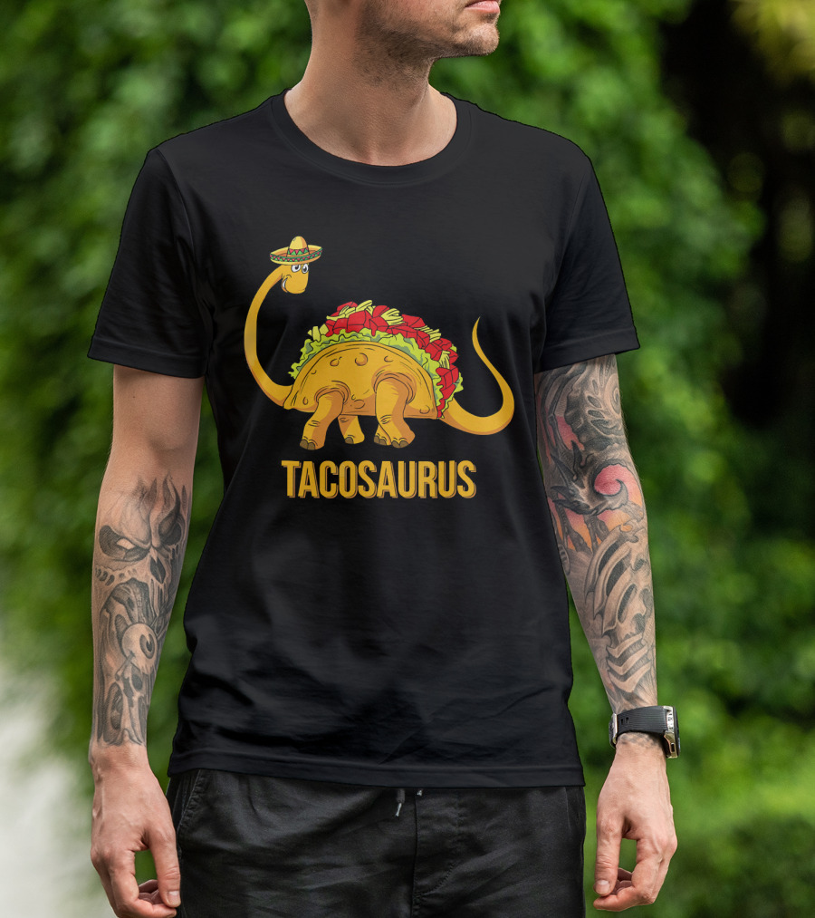 Tacosaurus Funny Cinco De Mayo Dinosaur Sombrero Tac T-Shirt