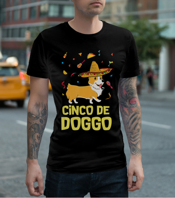 Cinco De Doggo Funny Taco Sombrero Corgi T-Shirt