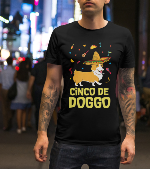 Cinco De Doggo Funny Taco Sombrero Corgi T-Shirt