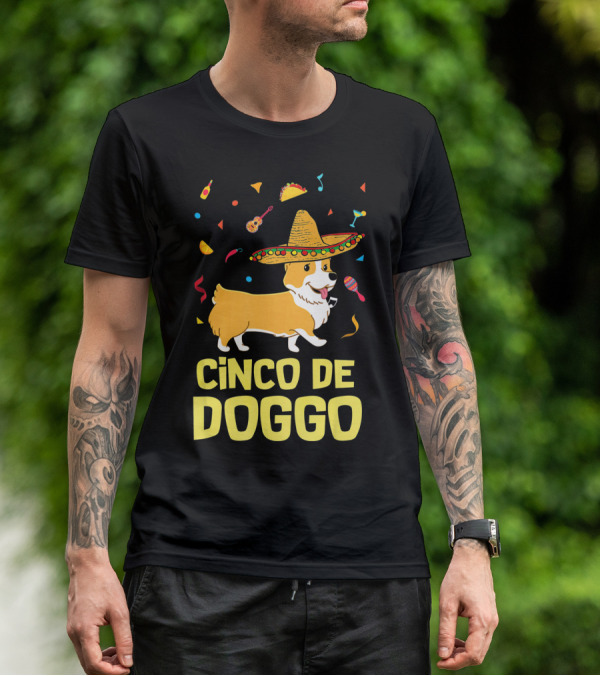 Cinco De Doggo Funny Taco Sombrero Corgi T-Shirt
