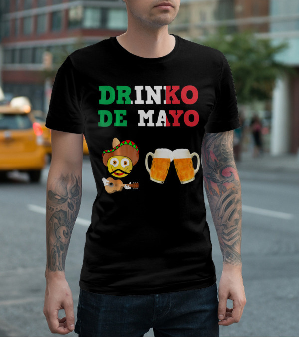 Drinko De Mayo Sombrero Guitar Emoji Beer Mugs T-Shirt