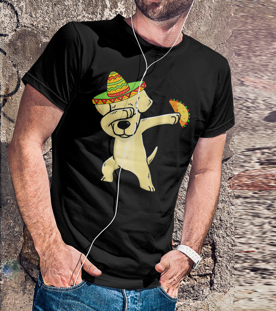 Labrador Retriever Dabbing With Taco And Sombrero T-Shirt