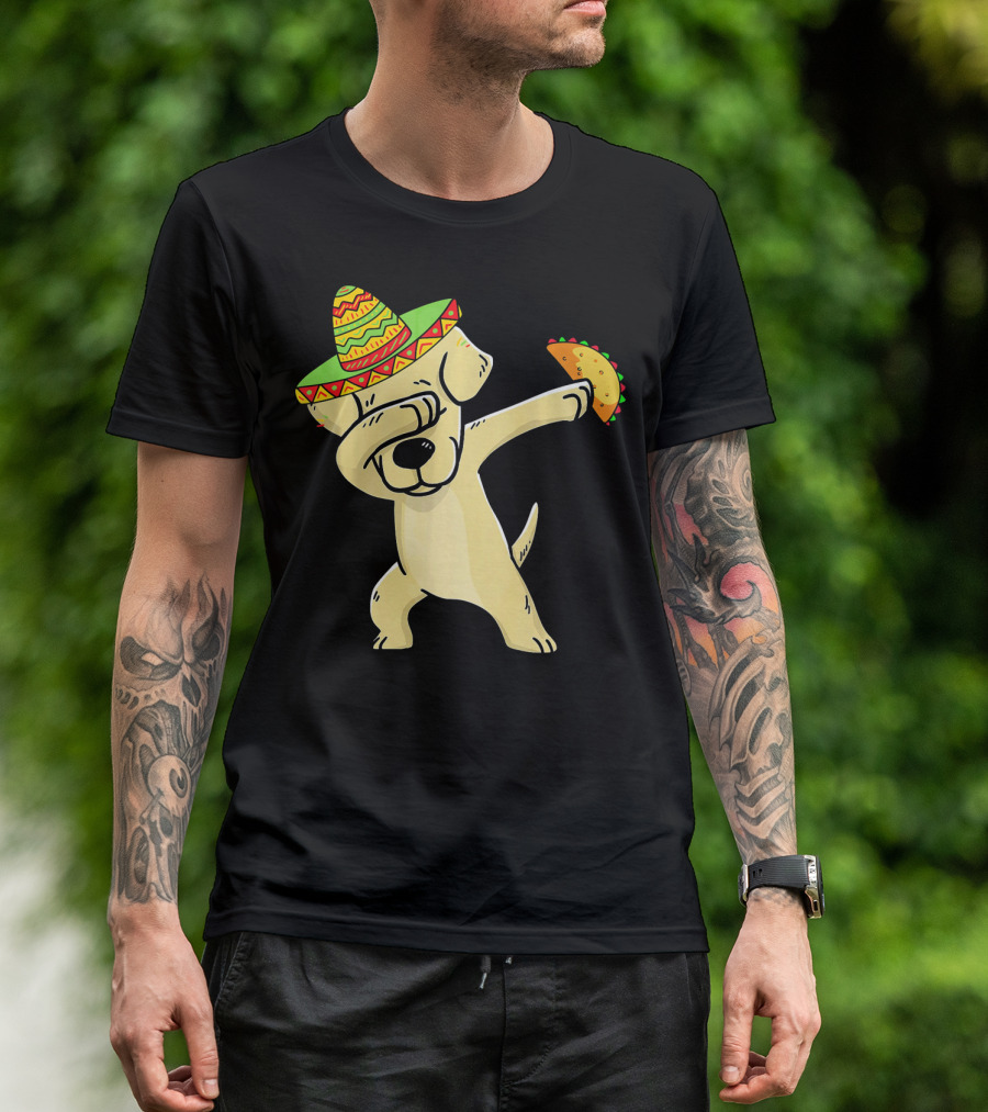 Labrador Retriever Dabbing With Taco And Sombrero T-Shirt