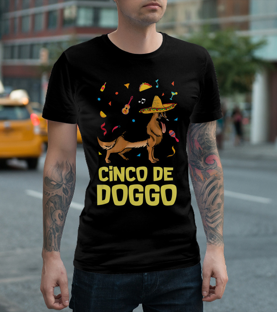 Cinco De Doggo Taco Sombrero German Shepherd T-Shirt