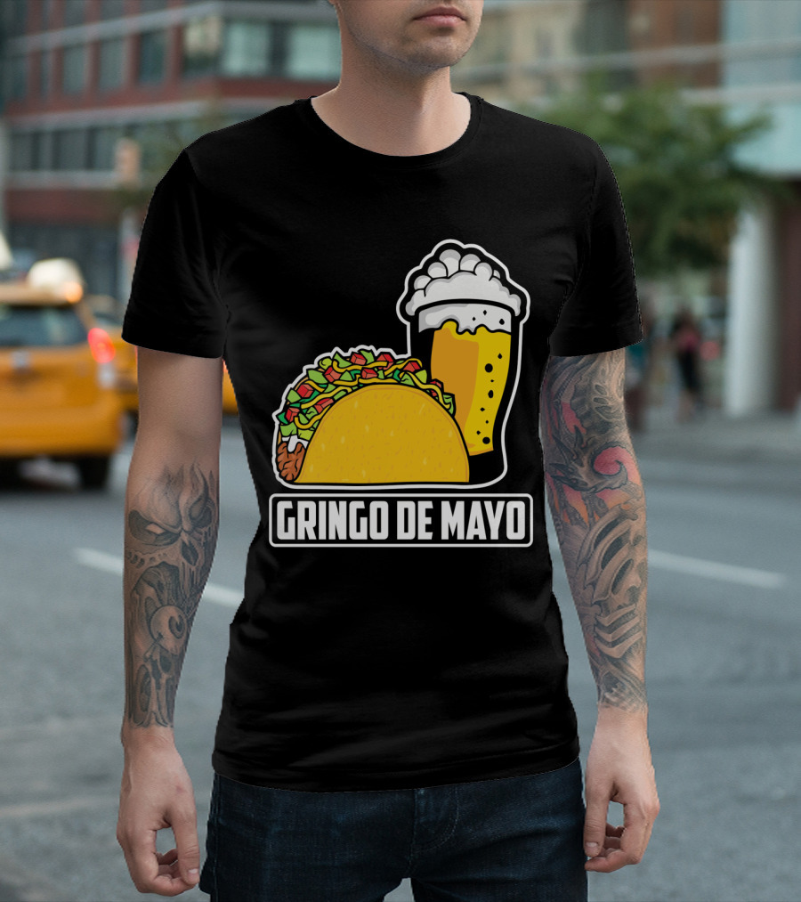 Gringo De Mayo Taco Beer Pun Cinco De Mayo T-Shirt