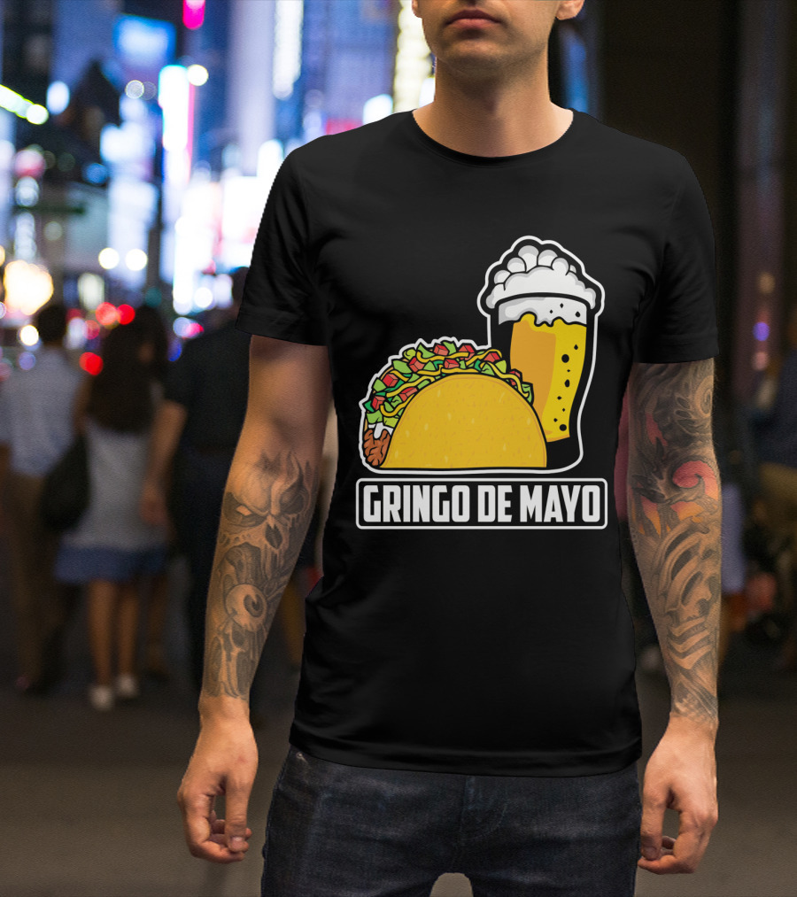 Gringo De Mayo Taco Beer Pun Cinco De Mayo T-Shirt