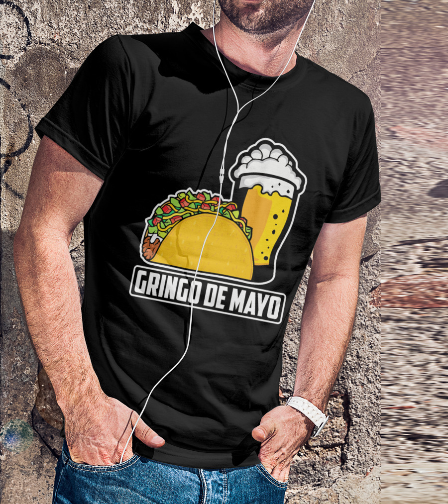 Gringo De Mayo Taco Beer Pun Cinco De Mayo T-Shirt