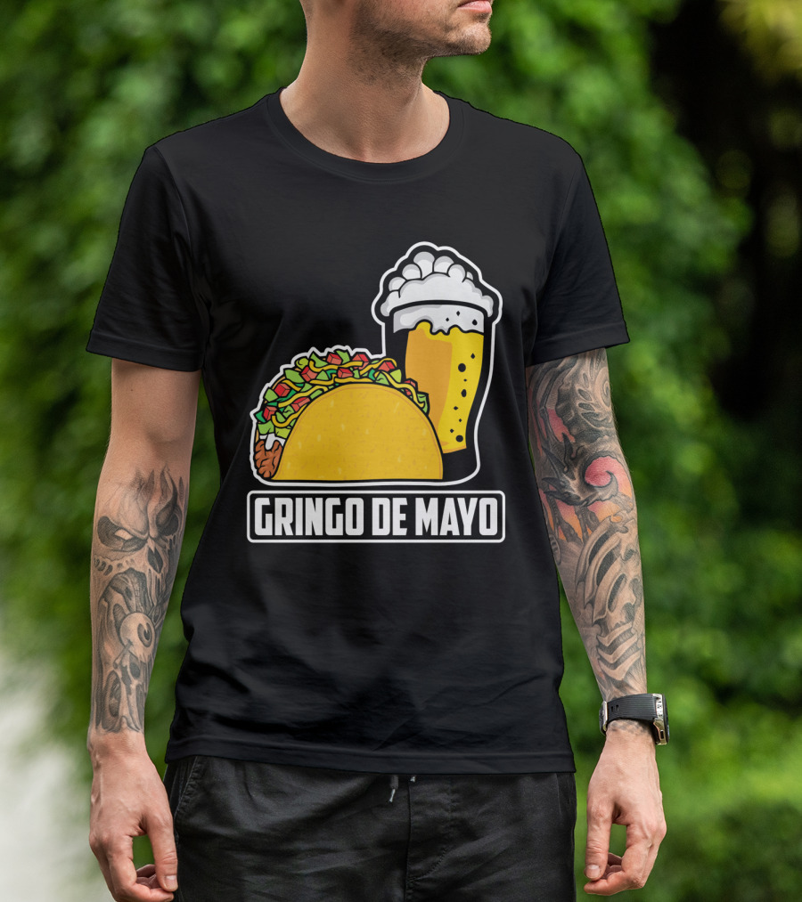 Gringo De Mayo Taco Beer Pun Cinco De Mayo T-Shirt