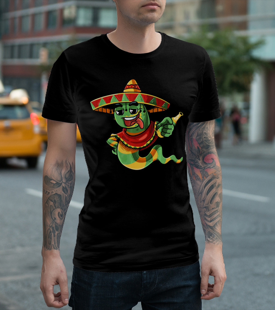 Cinco De Mayo Sombrero Mexican Tequila Worm Fiesta T-Shirt