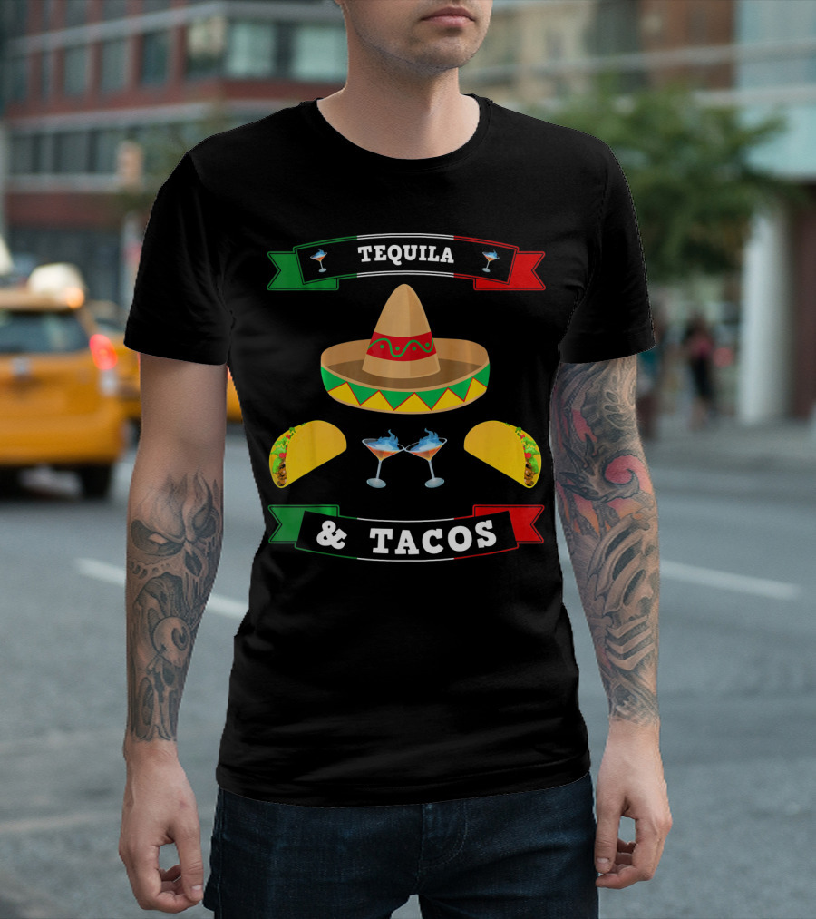Tequila and Tacos Sombrero Margaritas Cinco De Mayo Mexi T-Shirt