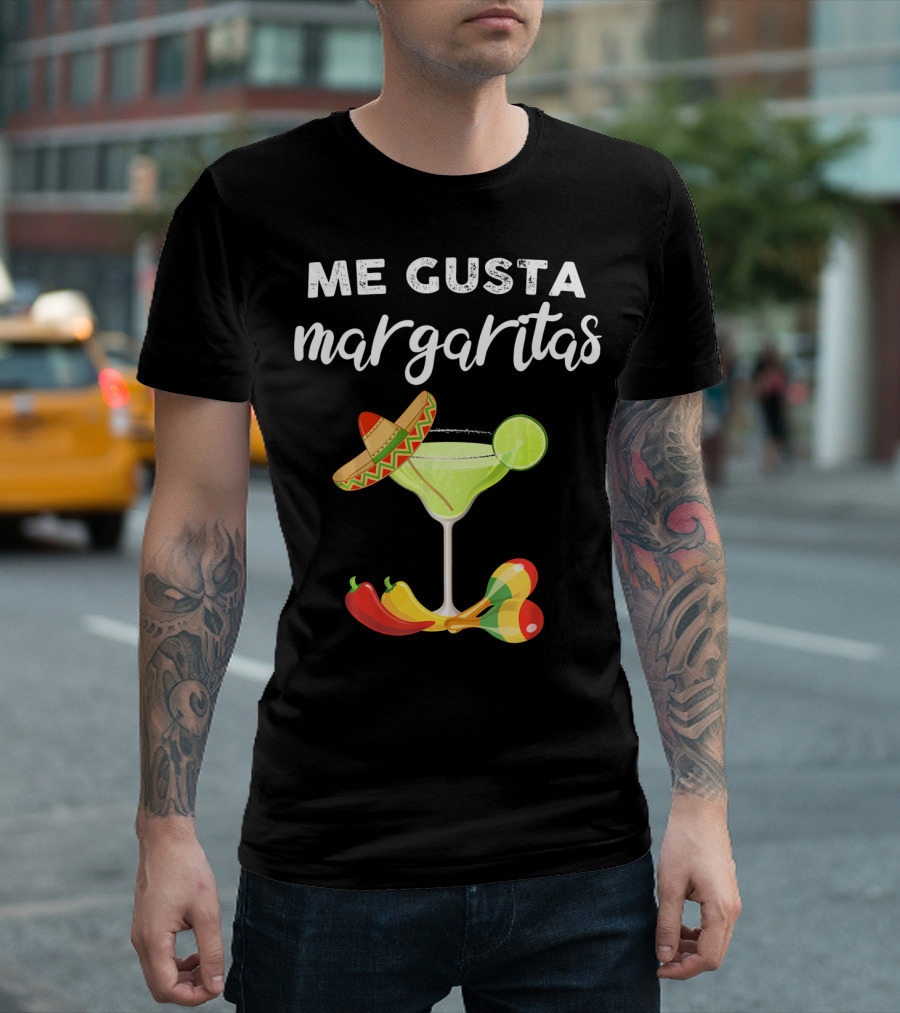 Me Gusta Margaritas Sombrero Lime Peppers Fiesta T-Shirt
