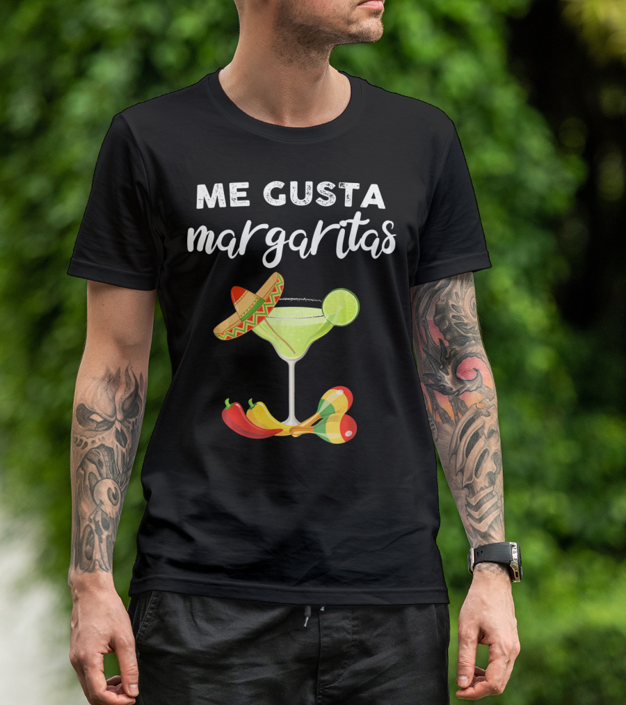 Me Gusta Margaritas Sombrero Lime Peppers Fiesta T-Shirt