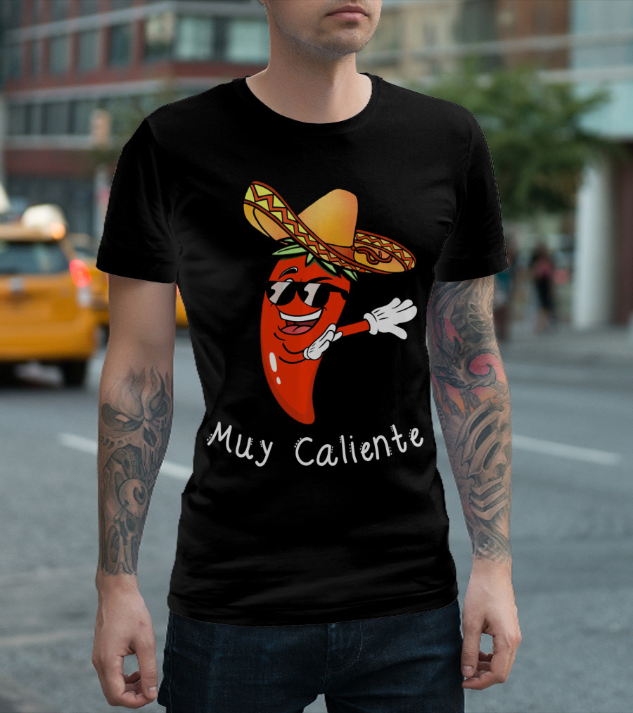 Muy Caliente Dabbing Jalapeno Cinco De Mayo T-Shirt