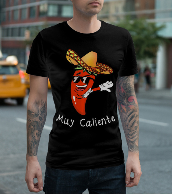 Muy Caliente Dabbing Jalapeno Cinco De Mayo T-Shirt