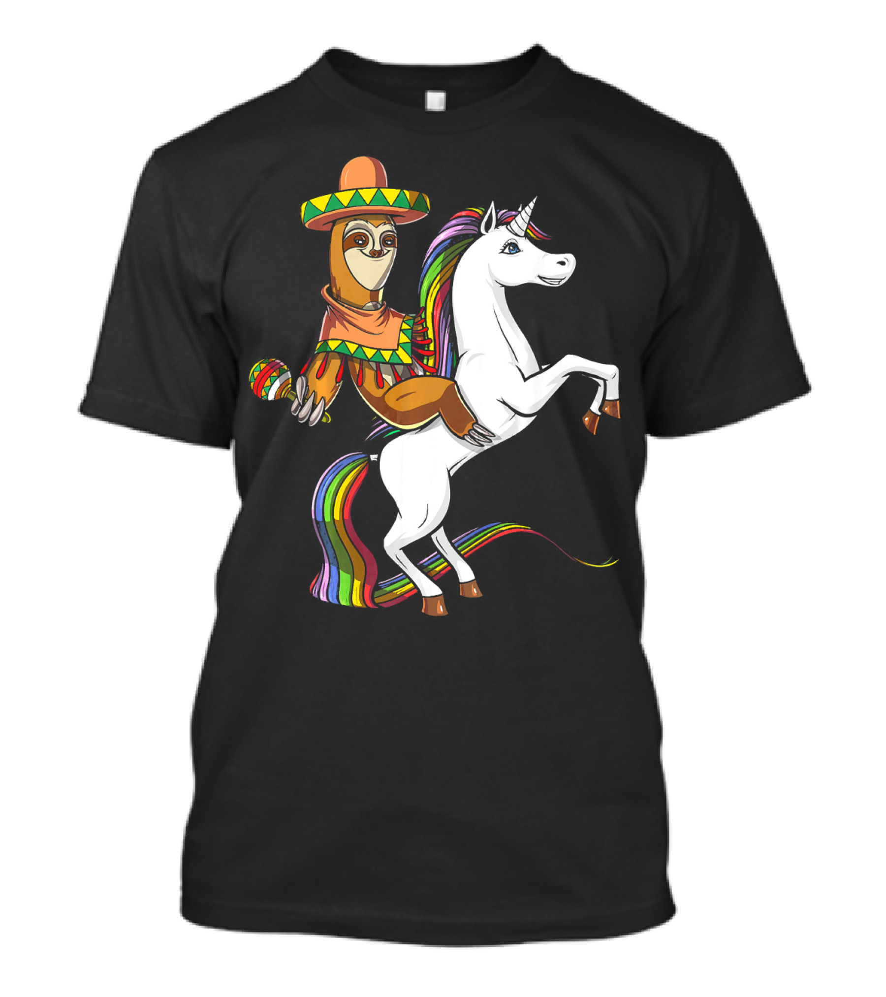Mexican Sloth Riding Unicorn Cinco De Mayo T-Shirt
