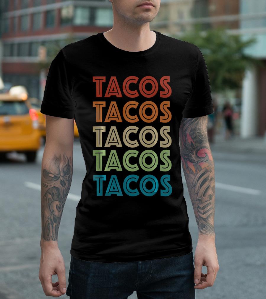 Cinco De Mayo Vintage Tacos Retro Typography T-Shirt