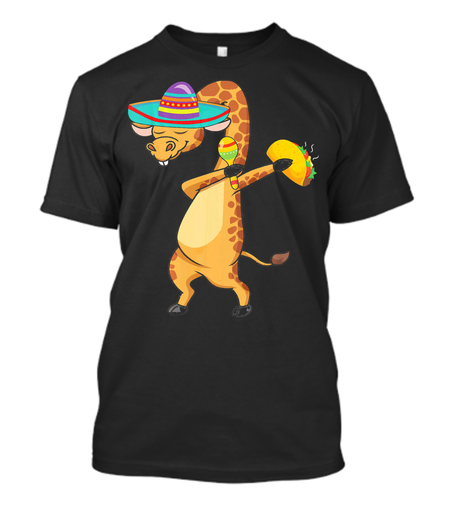 Cinco De Mayo Giraffe Dabbing With Taco And Sombrero T-Shirt