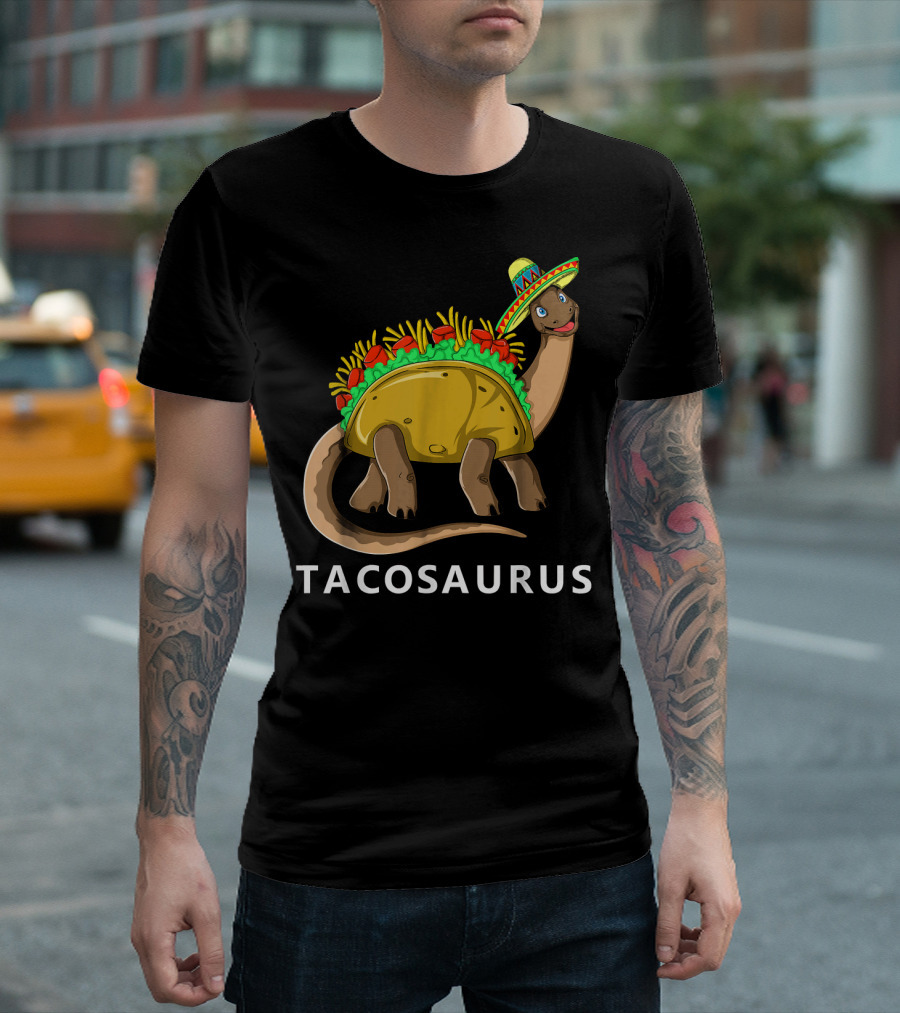Tacosaurus Cool Dino Taco Sombrero Fiesta Cinco T-Shirt