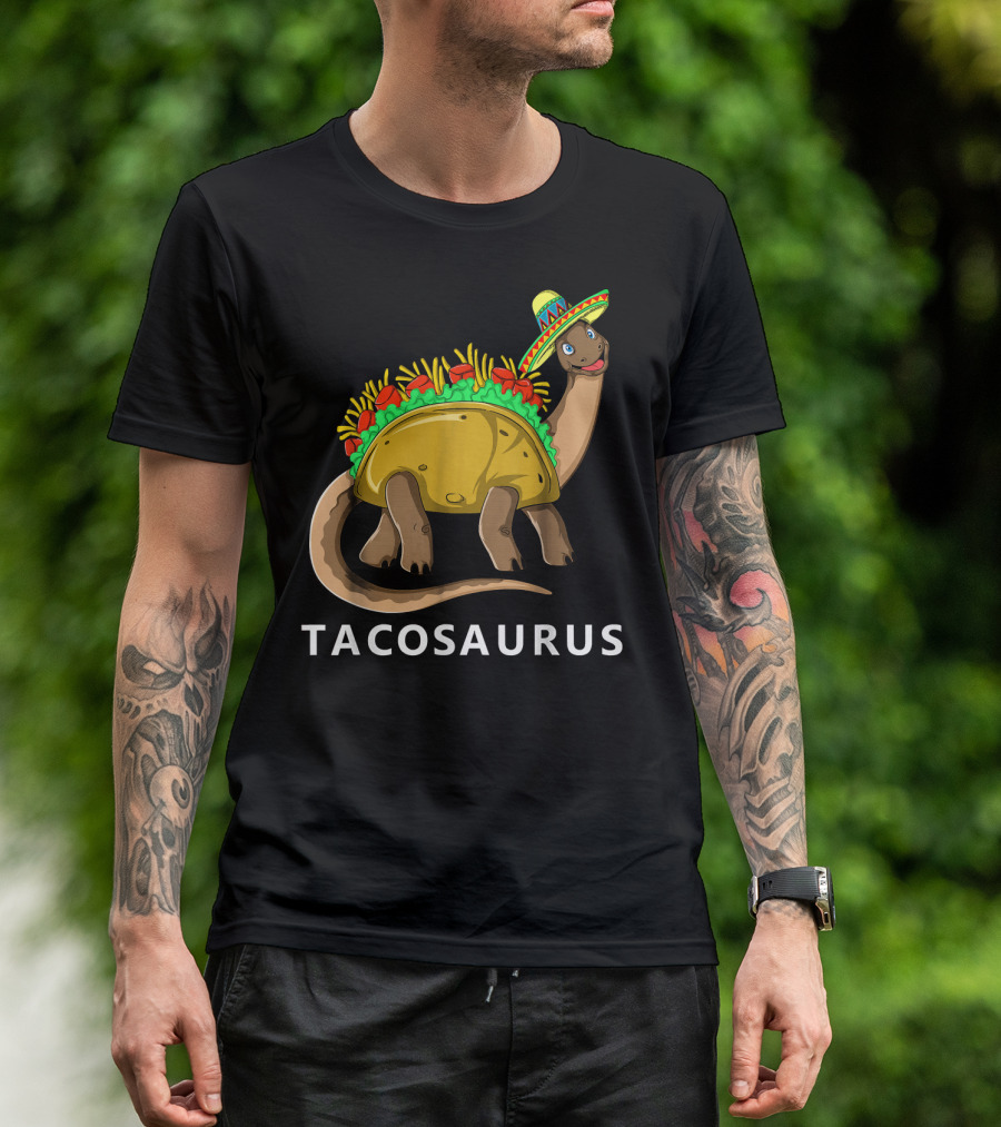 Tacosaurus Cool Dino Taco Sombrero Fiesta Cinco T-Shirt