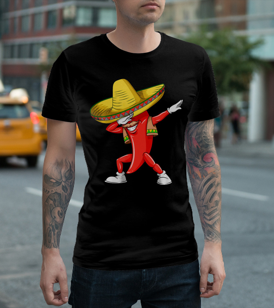 Dabbing Chili Pepper Sombrero Dance Cinco De Mayo T-Shirt