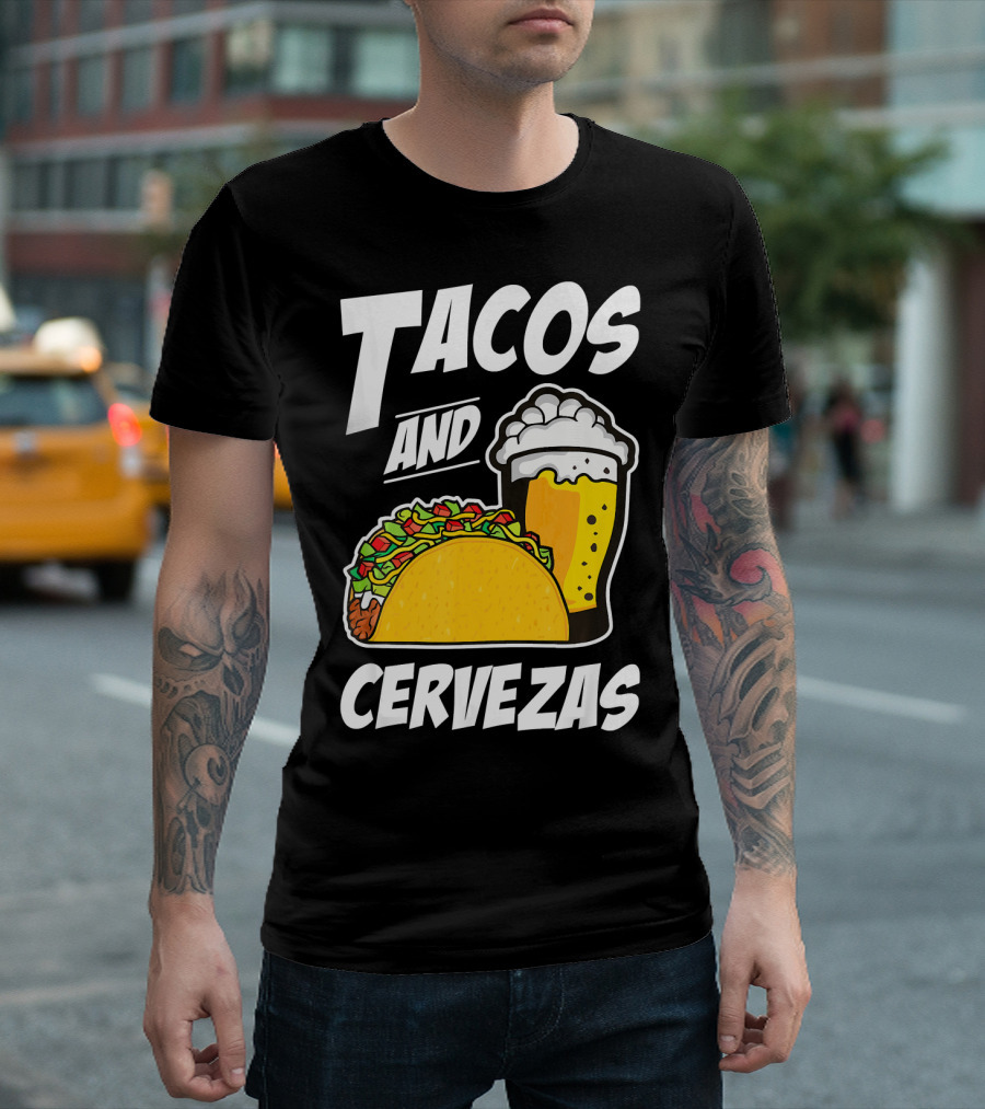 Tacos And Cervezas Funny Cinco De Mayo T-Shirt