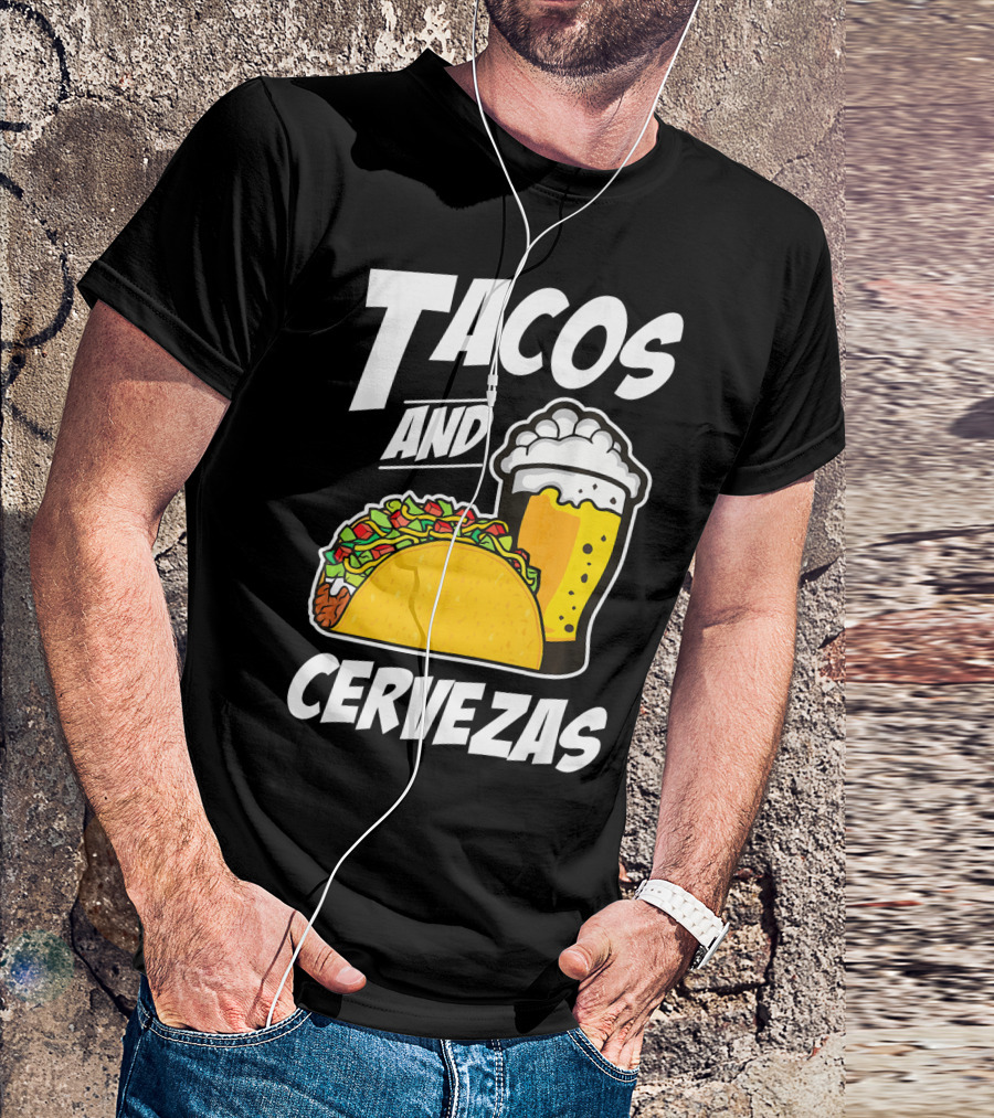 Tacos And Cervezas Funny Cinco De Mayo T-Shirt