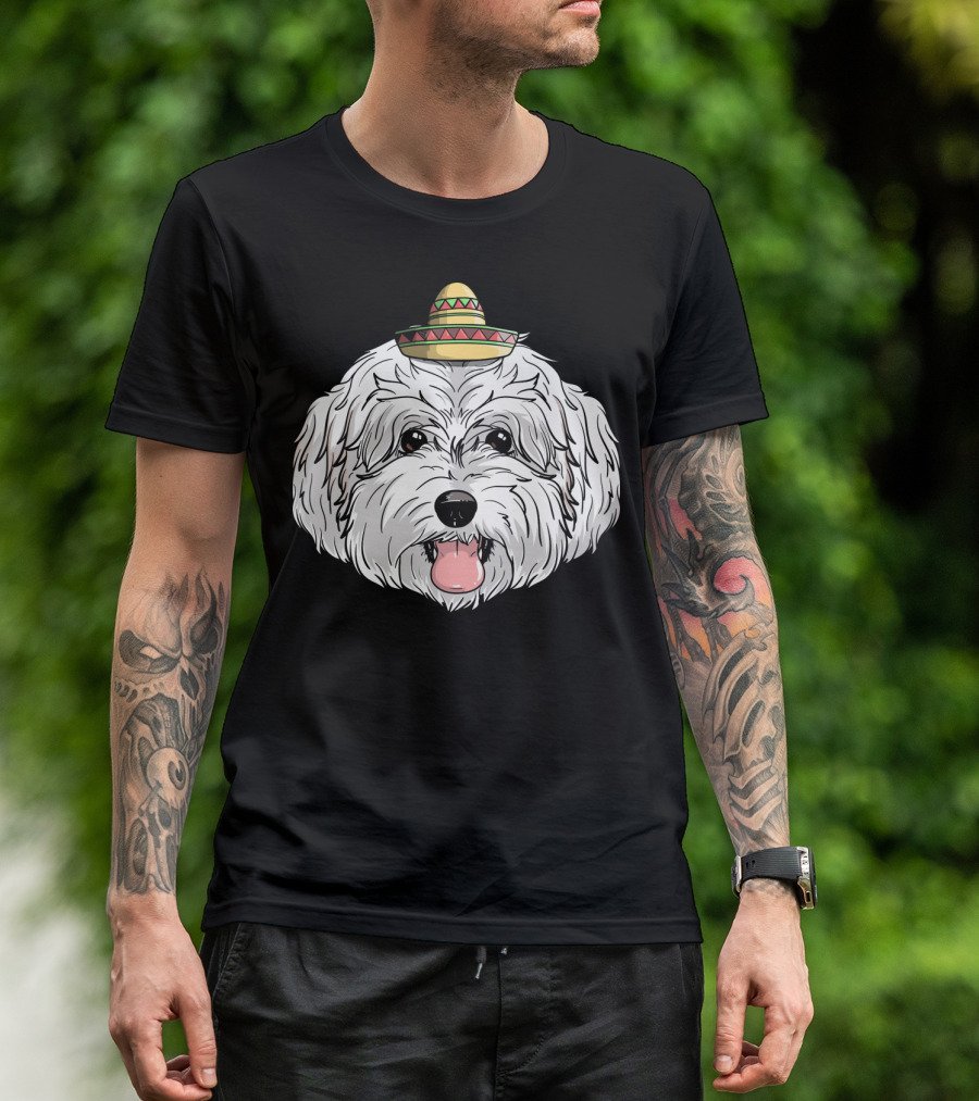 Maltipoo Dog Sombrero Fiesta Cinco De Mayo T-Shirt