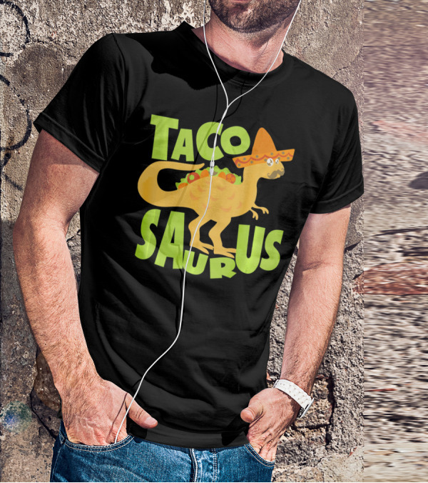 Cinco De Mayo Taco Tacosa Dinosaur Tacosaurus Sombrero T-Shirt