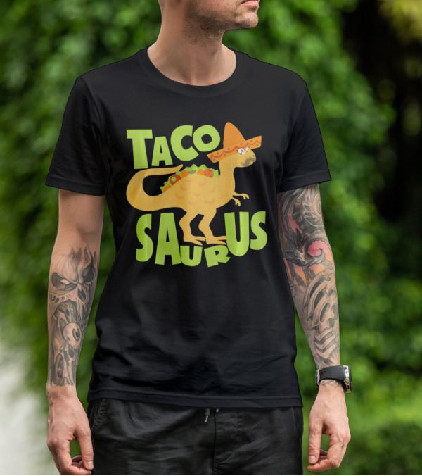 Cinco De Mayo Taco Tacosa Dinosaur Tacosaurus Sombrero T-Shirt