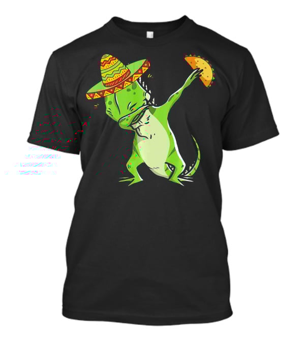 Cinco De Mayo Iguana Dabbing With Taco And Sombrero T-Shirt