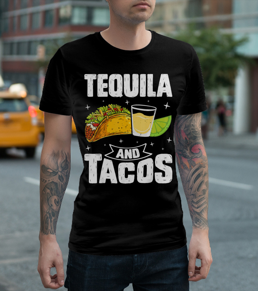 Tequila And Tacos With Lime Slice Cinco De Mayo T-Shirt
