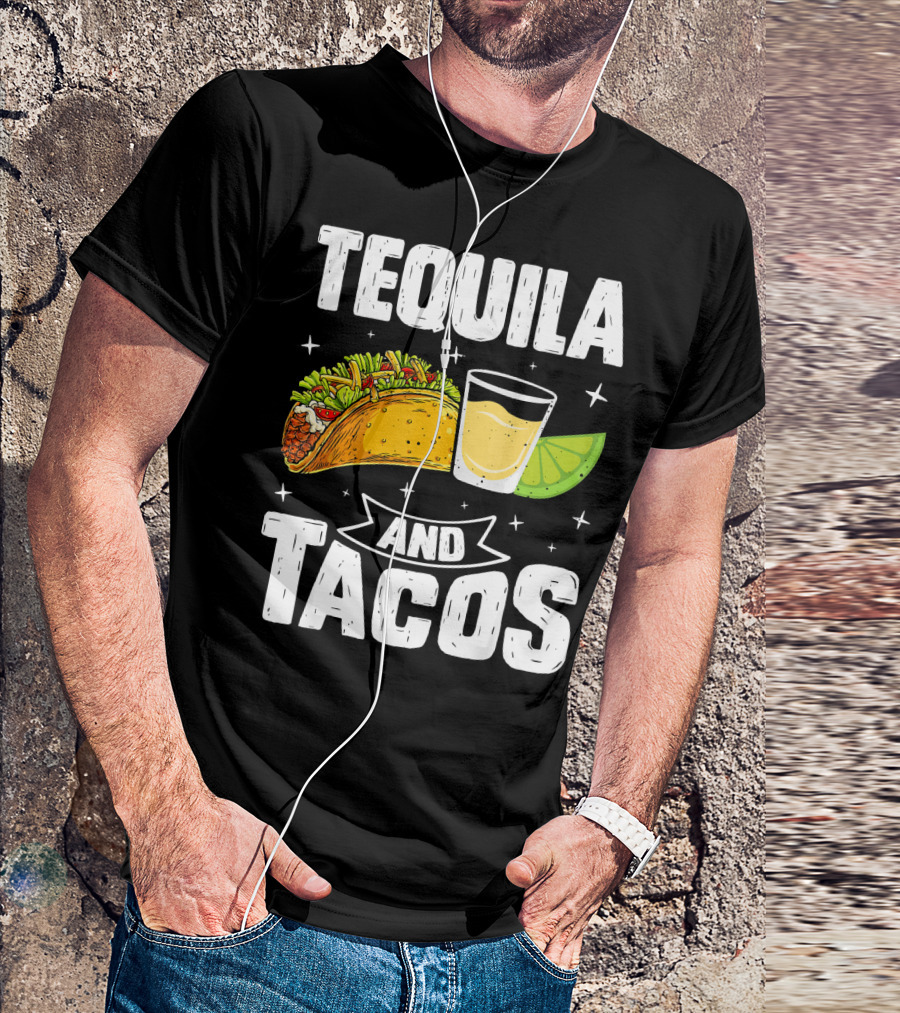 Tequila And Tacos With Lime Slice Cinco De Mayo T-Shirt