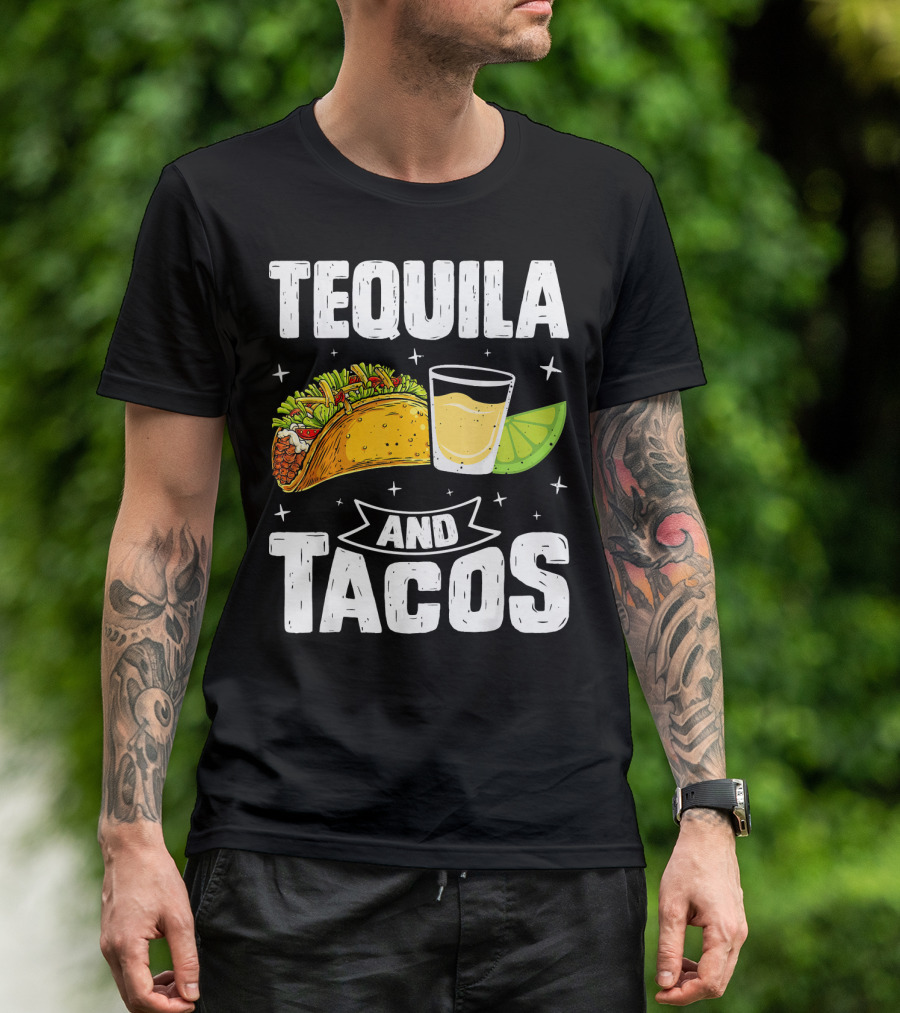 Tequila And Tacos With Lime Slice Cinco De Mayo T-Shirt