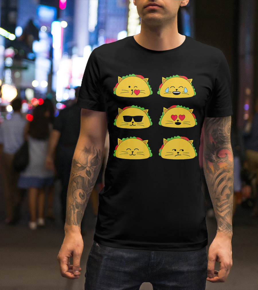Taco Cat Emoji Faces Tacocat Lover T-Shirt