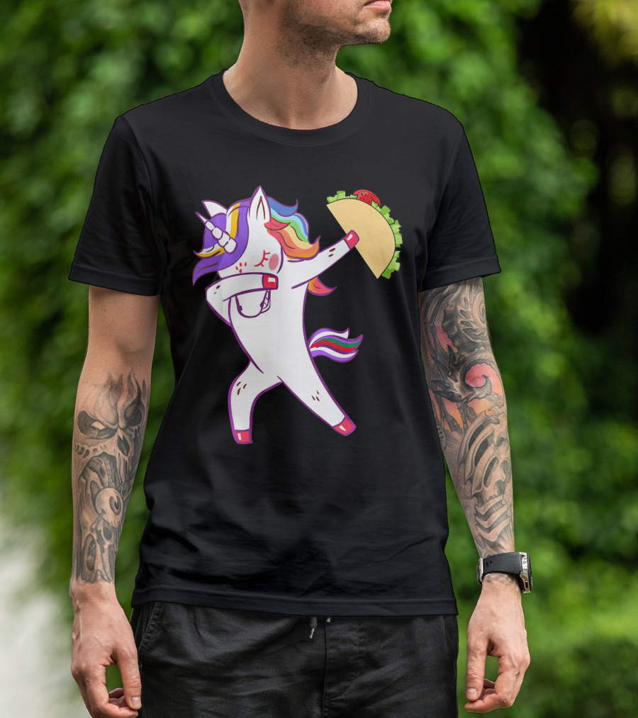 Unicorn Dabbing With Taco Cinco De Mayo T-Shirt